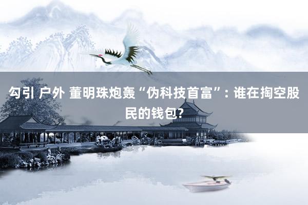 勾引 户外 董明珠炮轰“伪科技首富”: 谁在掏空股民的钱包?