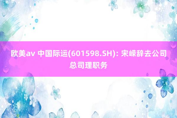 欧美av 中国际运(601598.SH): 宋嵘辞去公司总司理职务