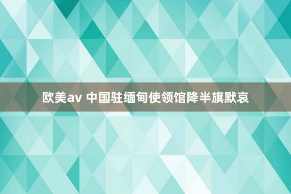 欧美av 中国驻缅甸使领馆降半旗默哀