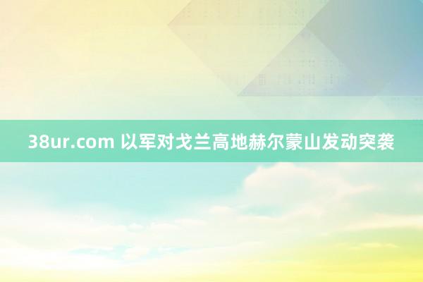 38ur.com 以军对戈兰高地赫尔蒙山发动突袭