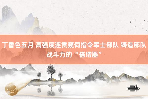 丁香色五月 高强度连贯窥伺指令军士部队 铸造部队战斗力的 “倍增器”