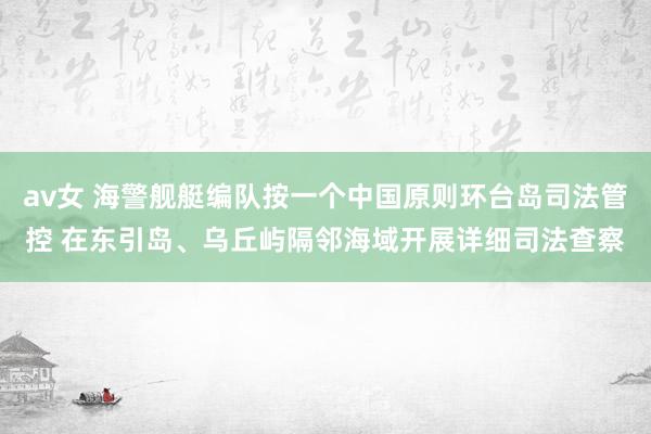 av女 海警舰艇编队按一个中国原则环台岛司法管控 在东引岛、乌丘屿隔邻海域开展详细司法查察