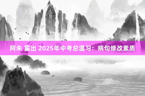 阿朱 露出 2025年中考总温习：病句修改素质