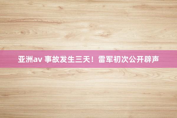 亚洲av 事故发生三天！雷军初次公开辟声