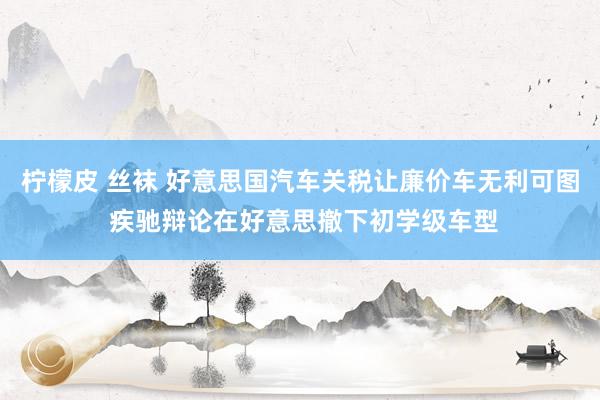 柠檬皮 丝袜 好意思国汽车关税让廉价车无利可图 疾驰辩论在好意思撤下初学级车型